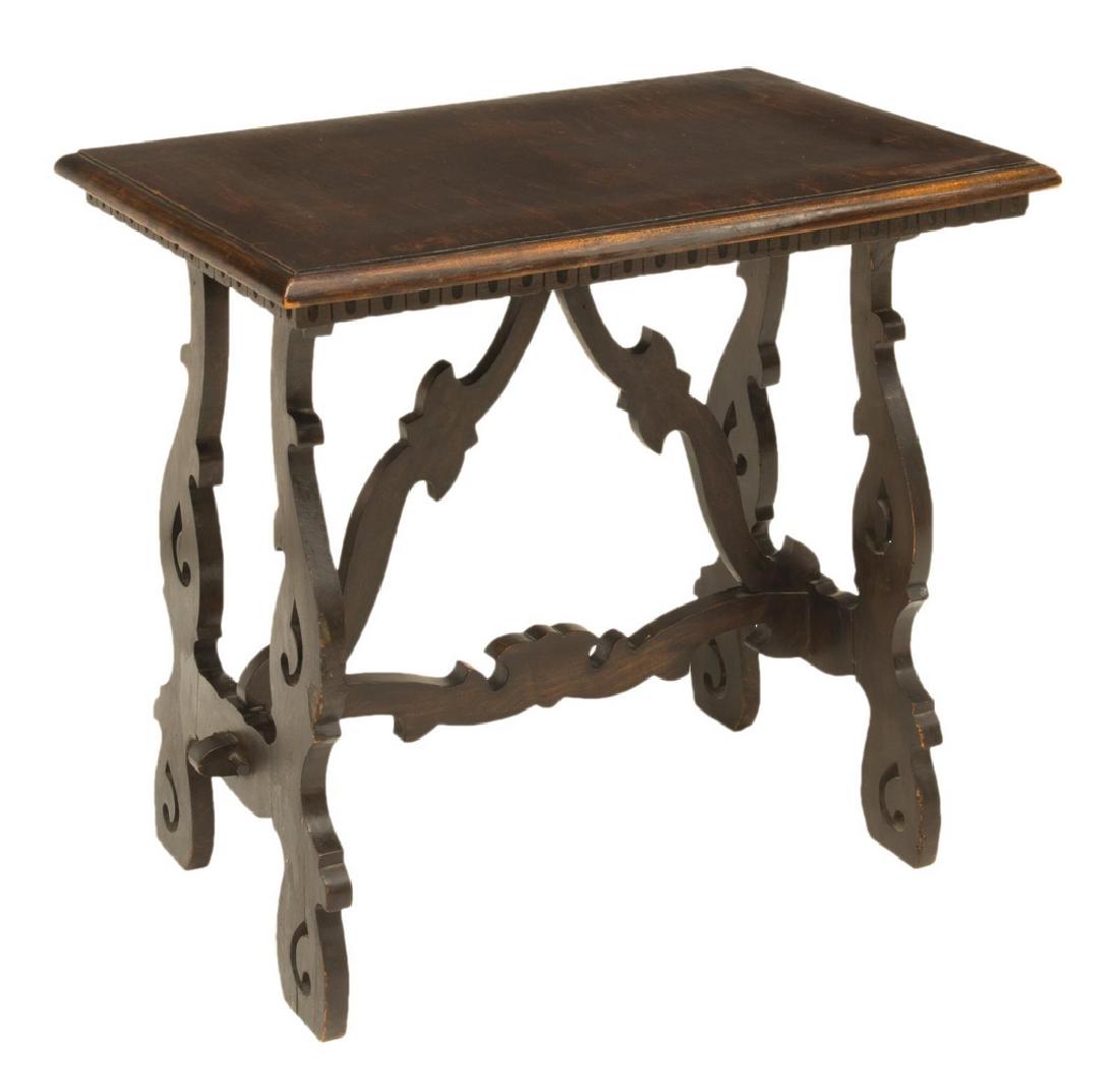 SPANISH BAROQUE STYLE TRESTLE BASE SIDE TABLE (1 of 2)