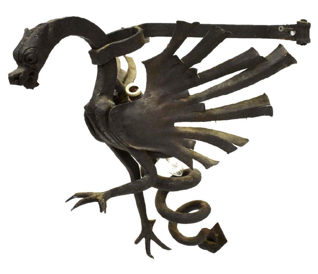 AFTER ANTONIO GAUDI WROUGHT IRON WALL SCONCE (1 of 2)