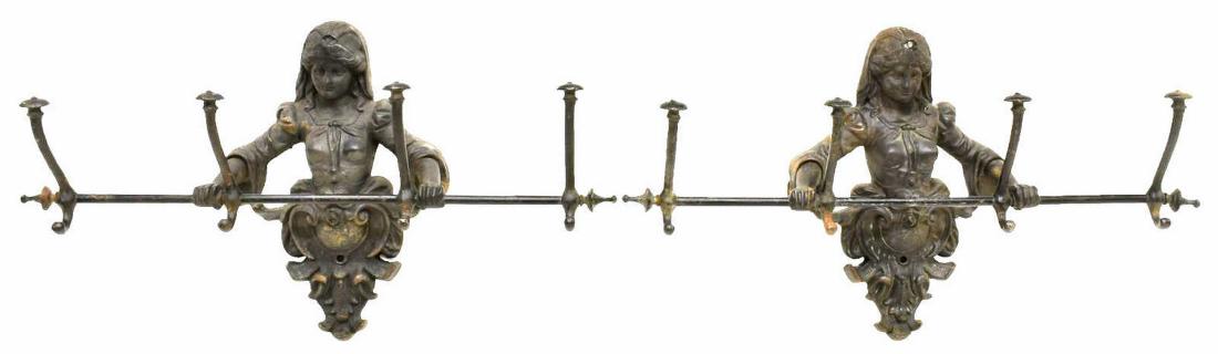 (2) CAST IRON FIGURAL WALL MOUNTED HAT RACKS (1 of 3)