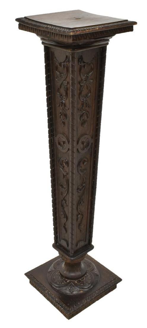 ITALIAN CARVED WALNUT PEDESTAL DISPLAY STAND (1 of 4)