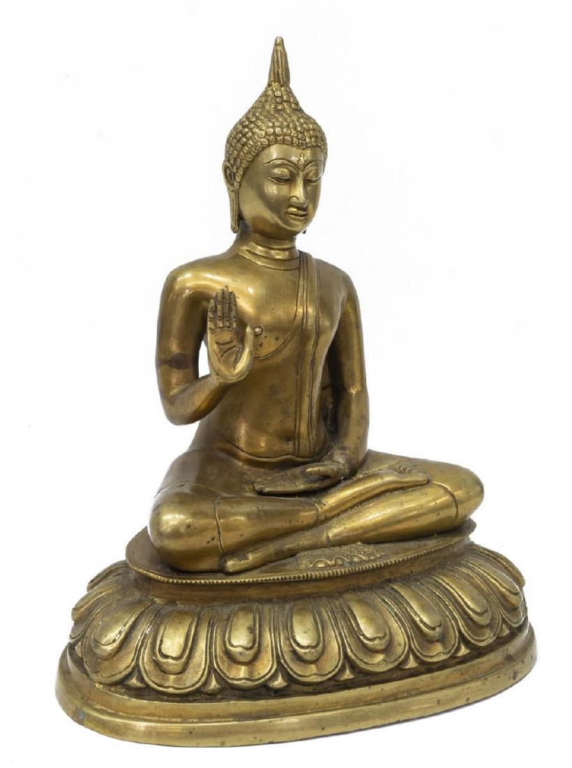 GILT BRONZE BUDDHA MEDITATION STATUE (1 of 4)
