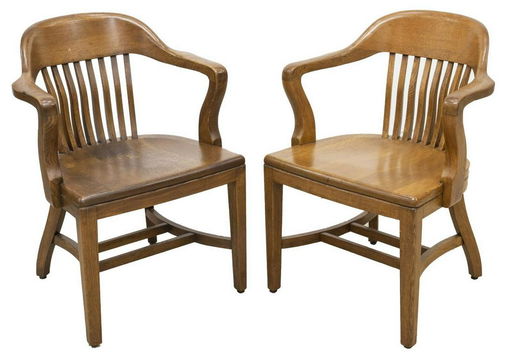 2 B L Marble Chair Co Oak Courthouse Armchairs Aug 24 2019 Austin Auction Gallery In Tx
