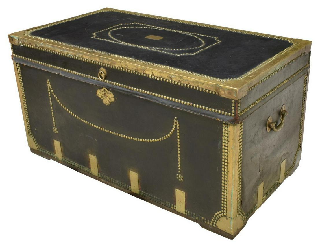 Brass Bound Steamer Trunk Decorative Nailhead Trim Aug 24 2019