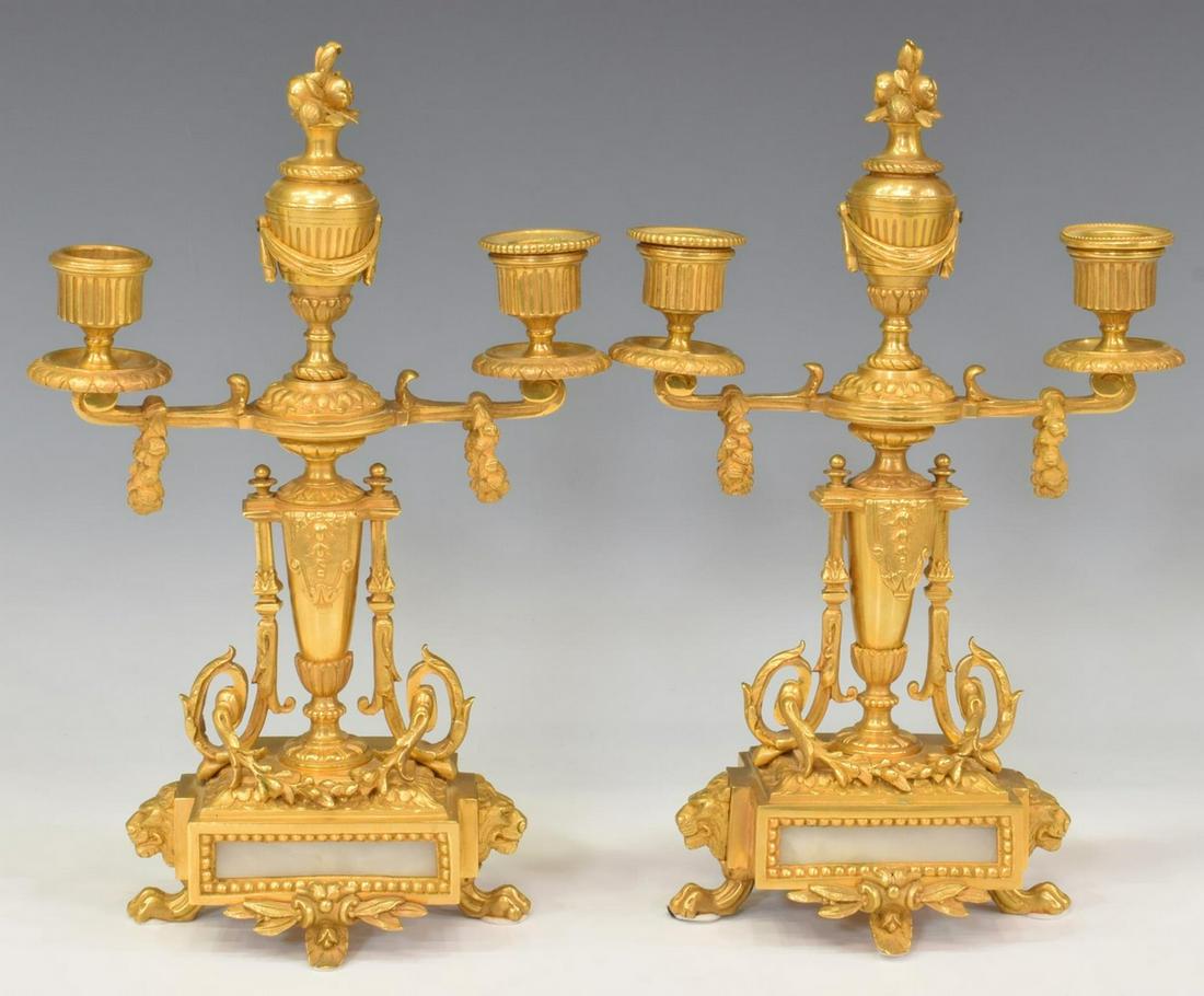 (2) FRENCH NAPOLEON III DORE BRONZE CANDELABRA (1 of 4)