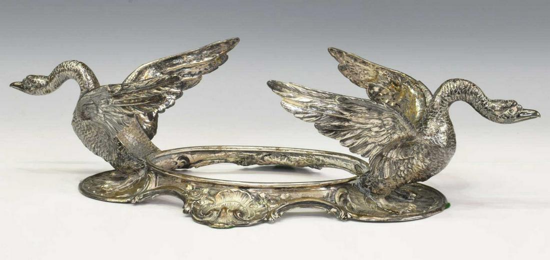 GERMAN 800 SILVER SWANS CENTERPIECE FRAME (1 of 5)