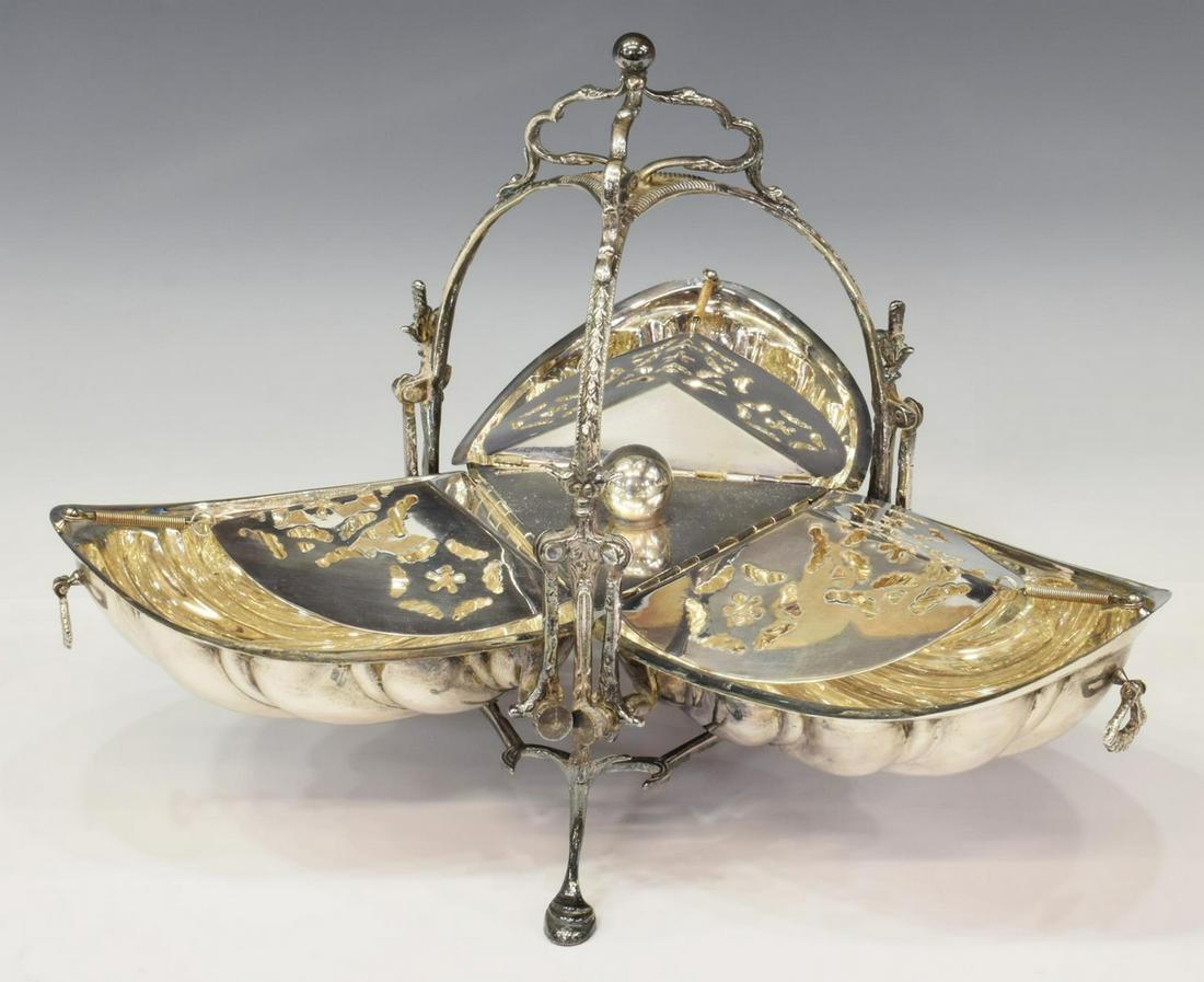 SILVERPLATE TRIPLE SHELL MUFFINEER BUN WARMER (1 of 3)