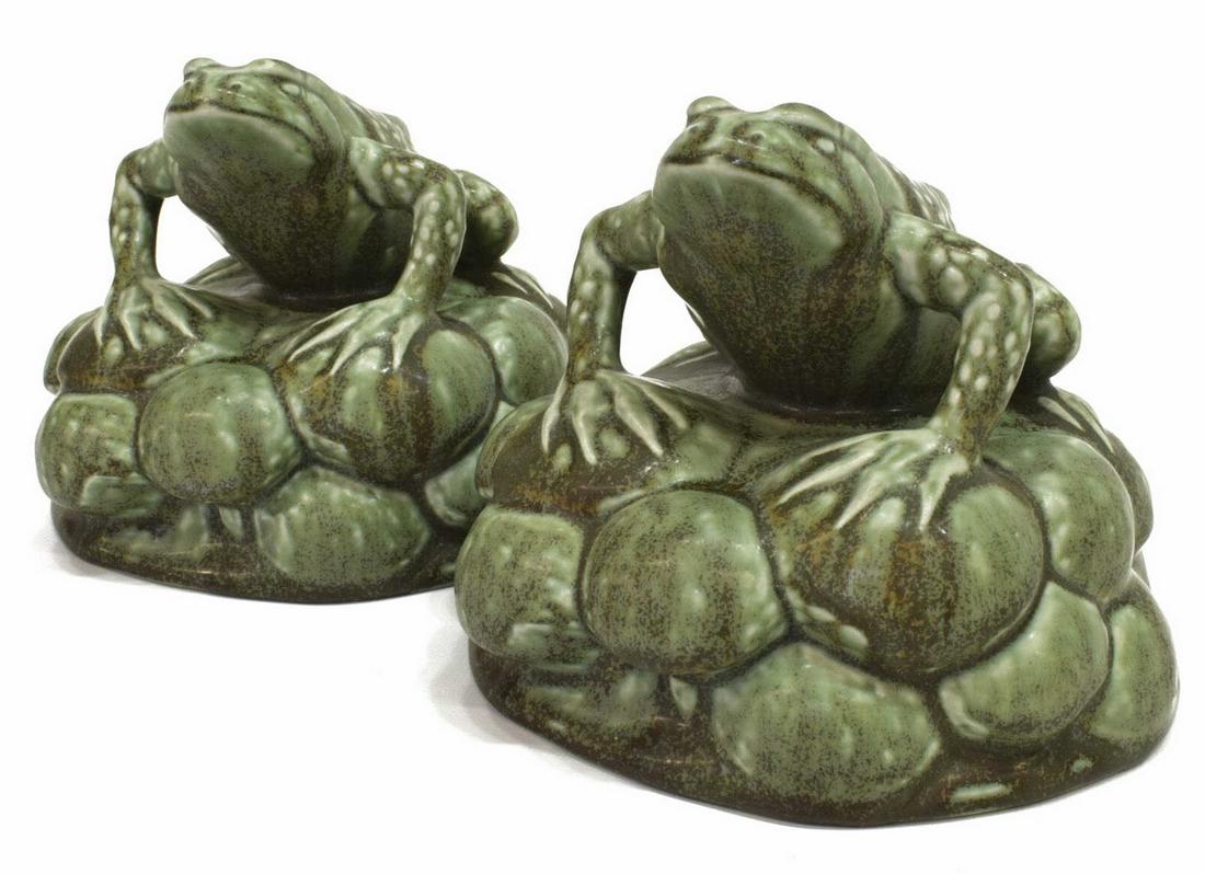 (2) ROOKWOOD SHIRAYAMADANI FROG MUSHROOM BOOKENDS (1 of 6)