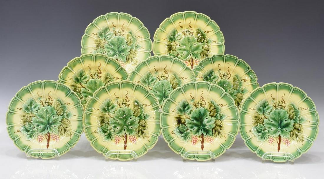 (9) FRENCH SARREGUEMINES MAJOLICA PLATES (1 of 3)