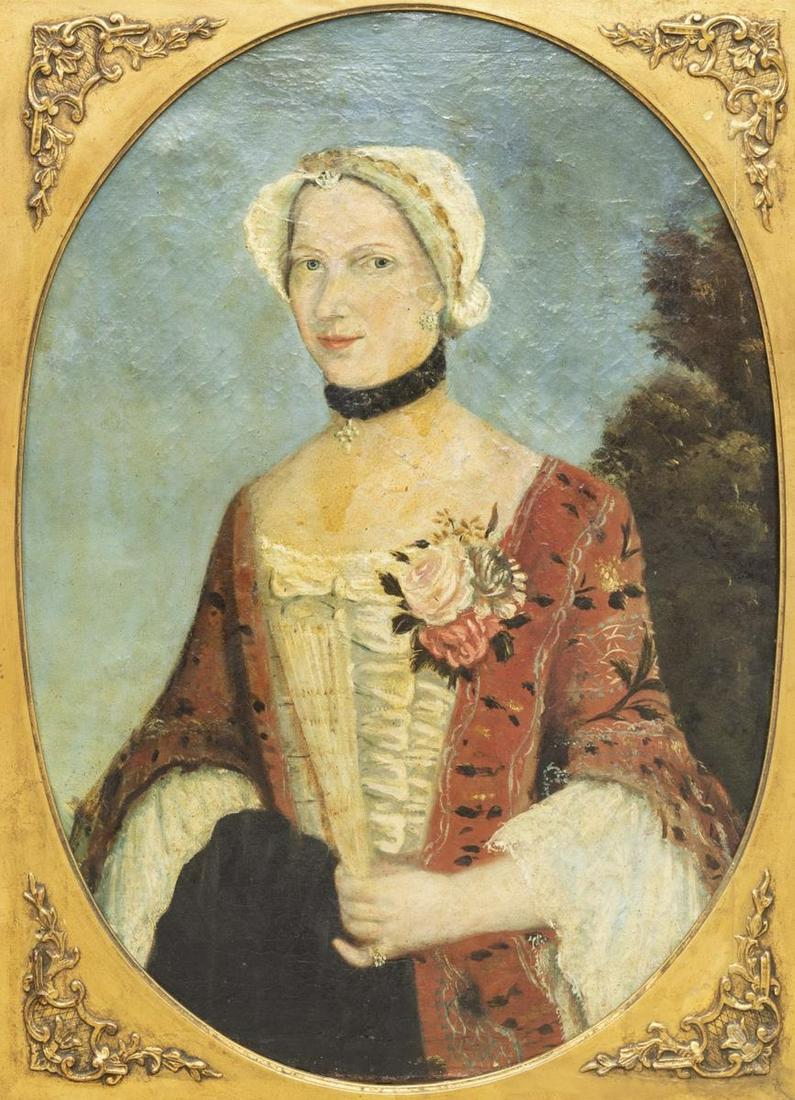 AMERICAN SCHOOL PORTRAIT OF A LADY, 18TH C. (1 of 3)