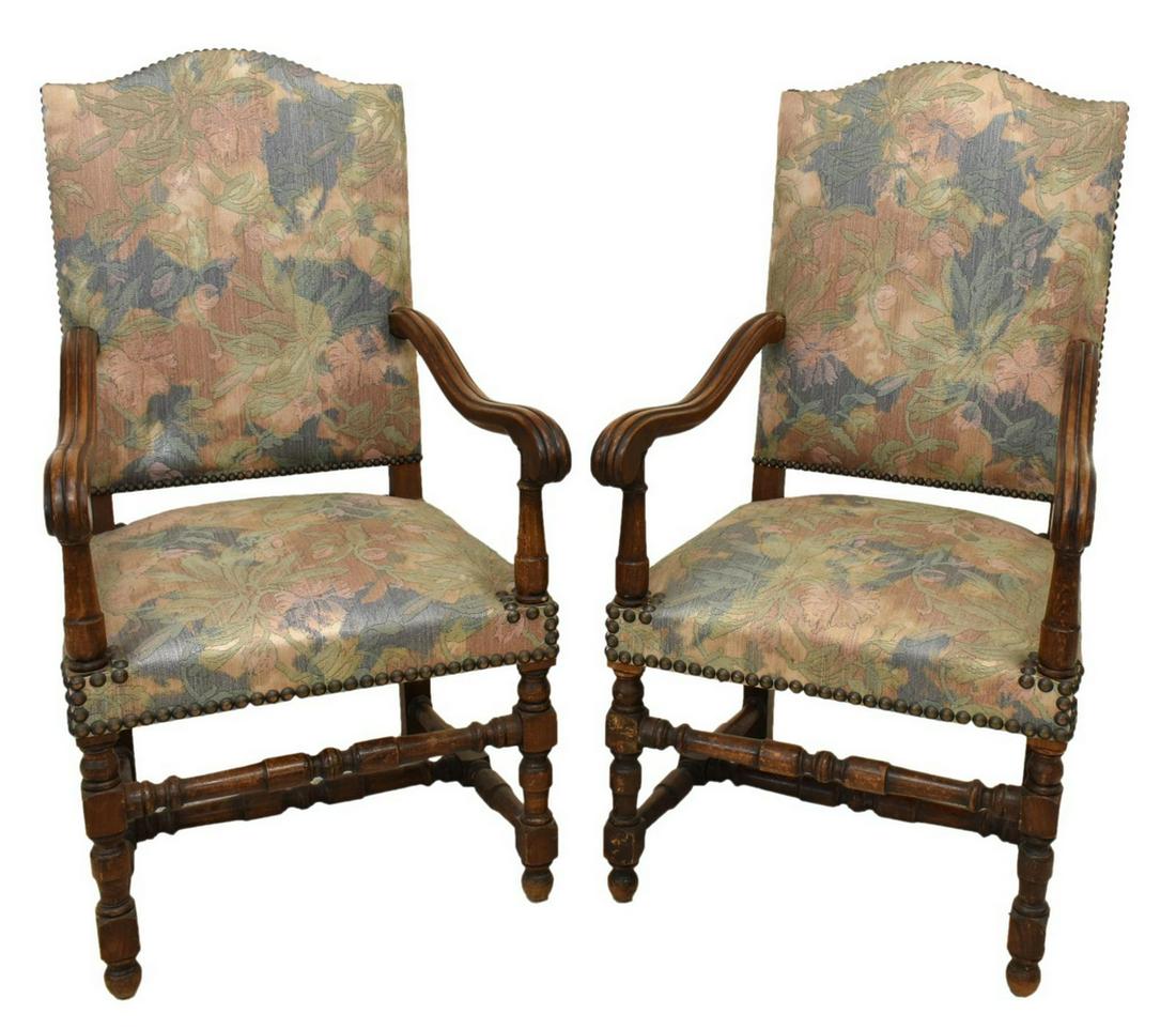 (PR) FRENCH LOUIS XIII STYLE FAUTEUILS ARMCHAIRS (1 of 2)