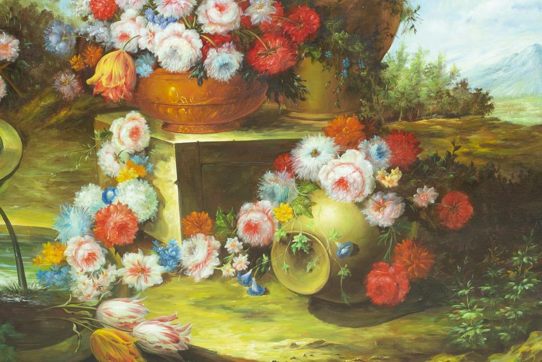 MONUMENTAL ITALIAN PAINTING FOUNTAIN W/ FLOWERS (1 of 5)