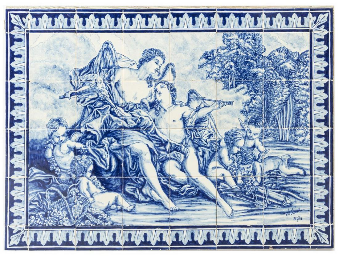 PORTUGUESE 'AZULEJO' CERAMIC TILES ON BOARD (1 of 3)
