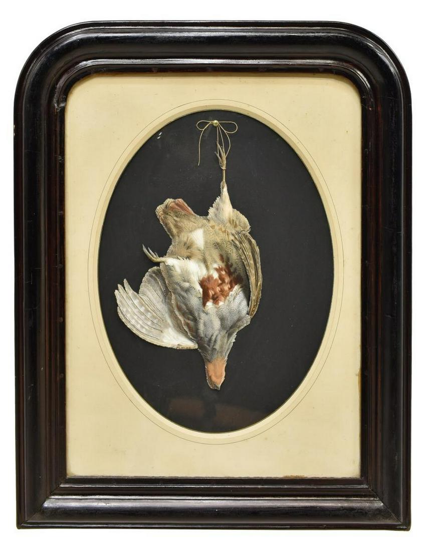 FRAMED FRENCH TROMPE L'OEIL GAME BIRD PRINT (1 of 3)