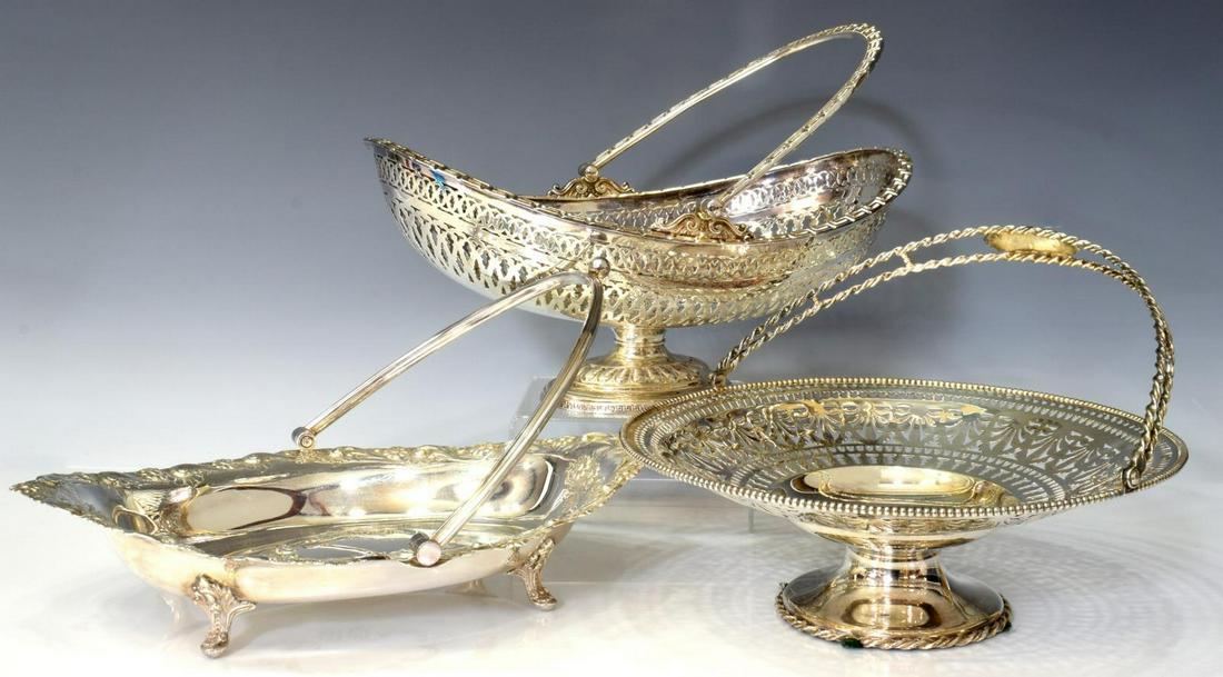 (3) SILVERPLATE TABLEWARE, RETICULATED BASKETS (1 of 6)