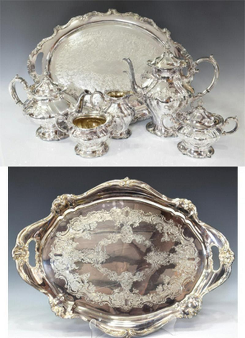 (7) GORHAM CHANTILLY SILVERPLATE TEA & COFFEE SET (1 of 10)