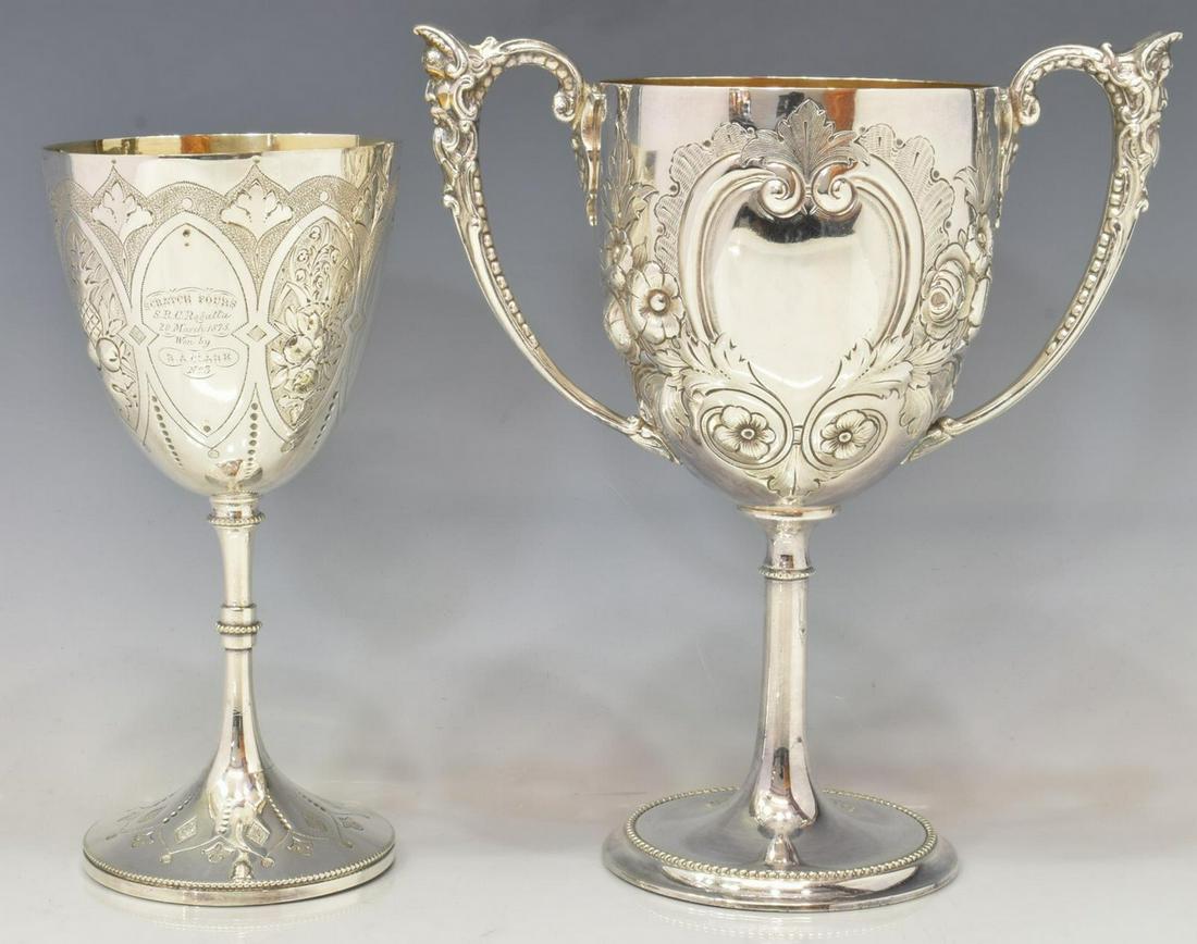 (2) SILVERPLATE GOBLETS, TROPHY, LOVING CUP (1 of 3)