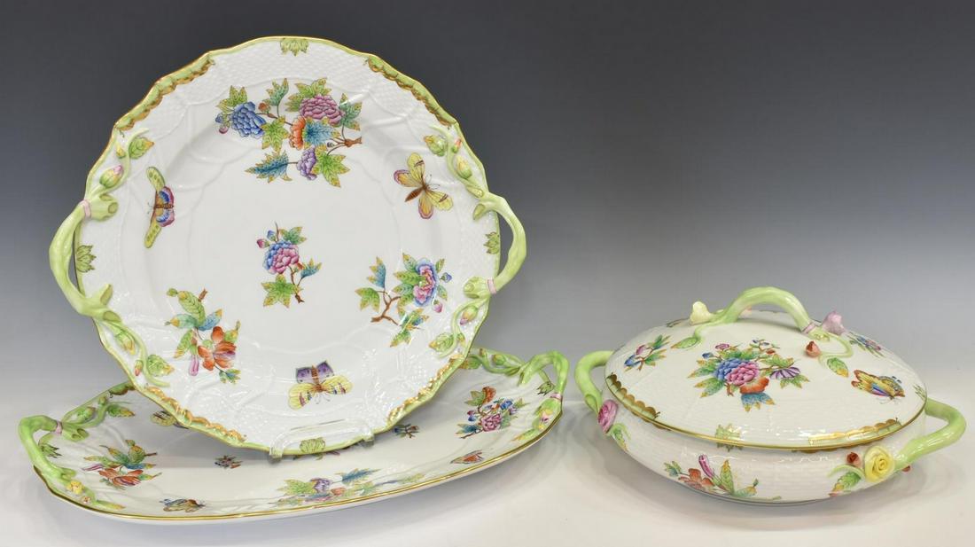(3) HEREND 'QUEEN VICTORIA' PORCELAIN SERVICEWARE (1 of 3)