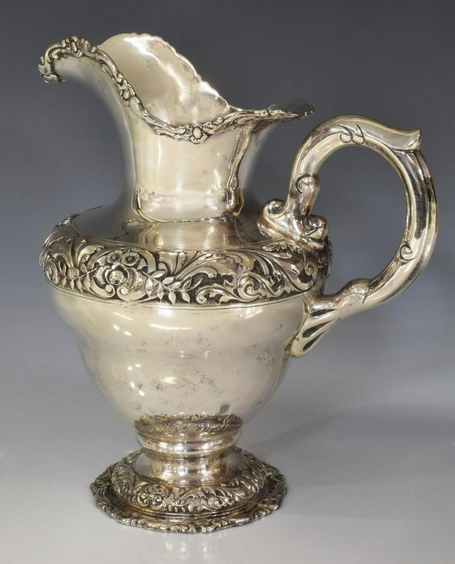 REPOUSSE & CHASED .900 SILVER PITCHER, COLOMBIA (1 of 6)