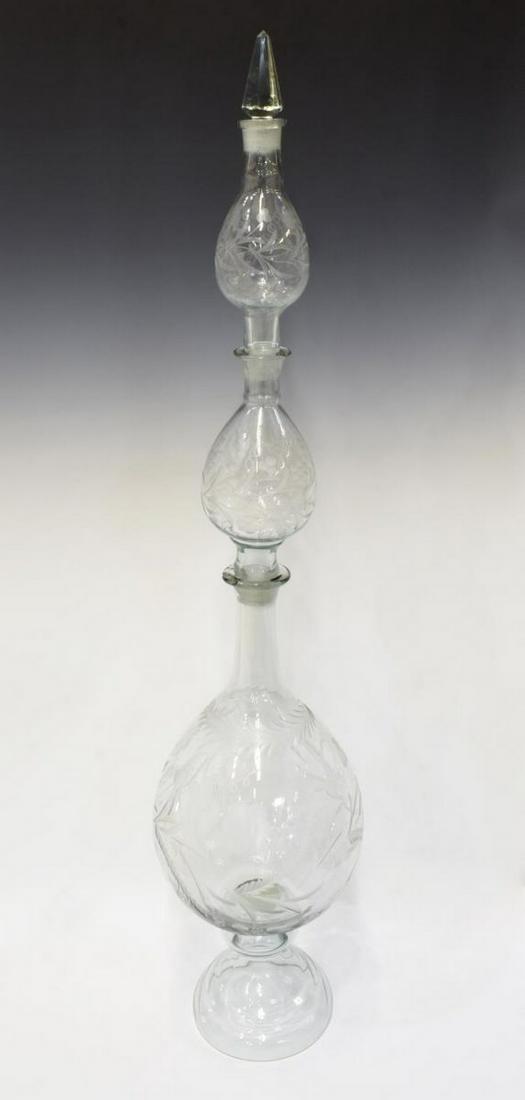 APOTHECARY TRIPLE STACK ETCHED GLASS SHOW GLOBE (1 of 6)