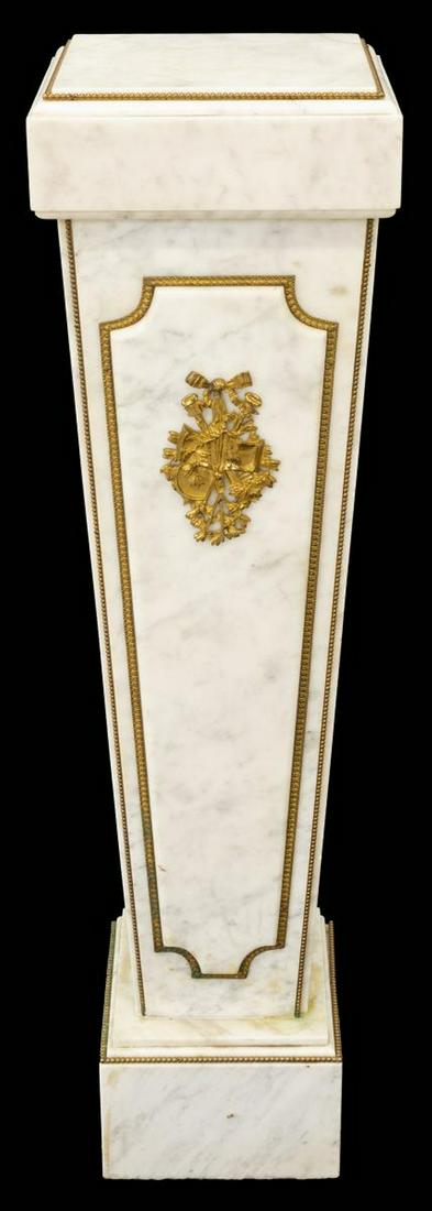 LOUIS XVI STYLE BRONZE MOUNTED MARBLE PEDESTAL (1 of 5)