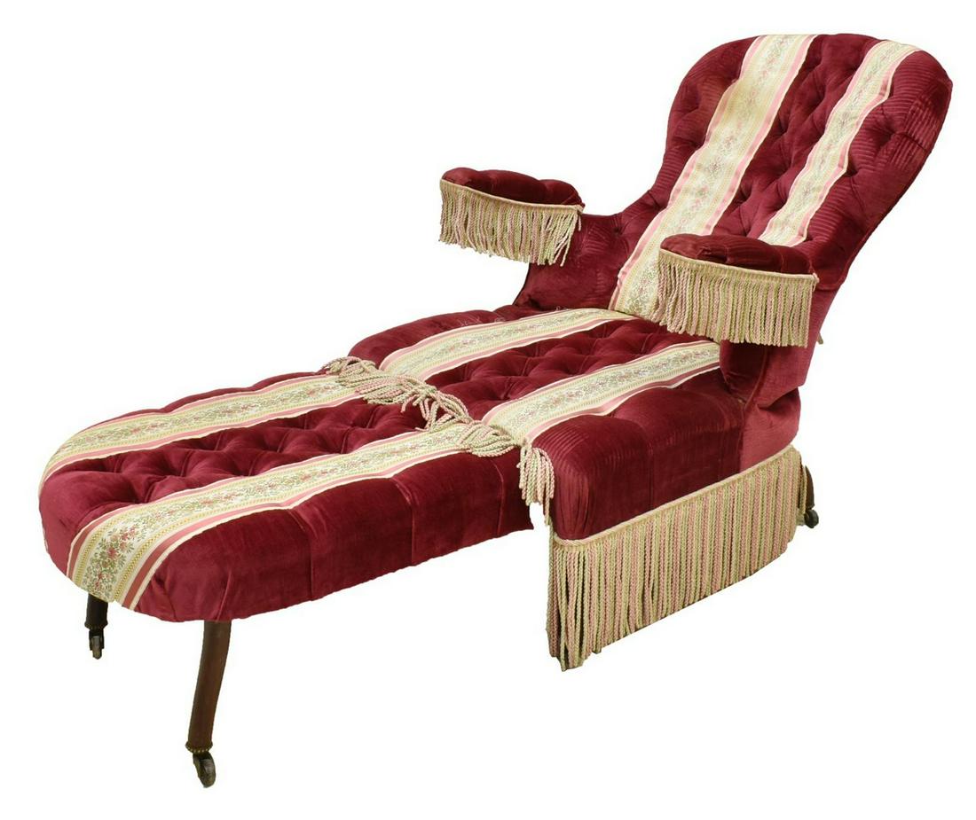 NAPOLEON III VELVET METAMORPHIC LOUNGE CHAIR (1 of 4)