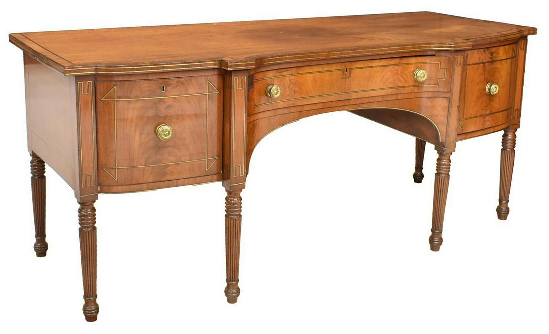 SHERATON STYLE MAHOGANY LONG SIDEBOARD (1 of 5)