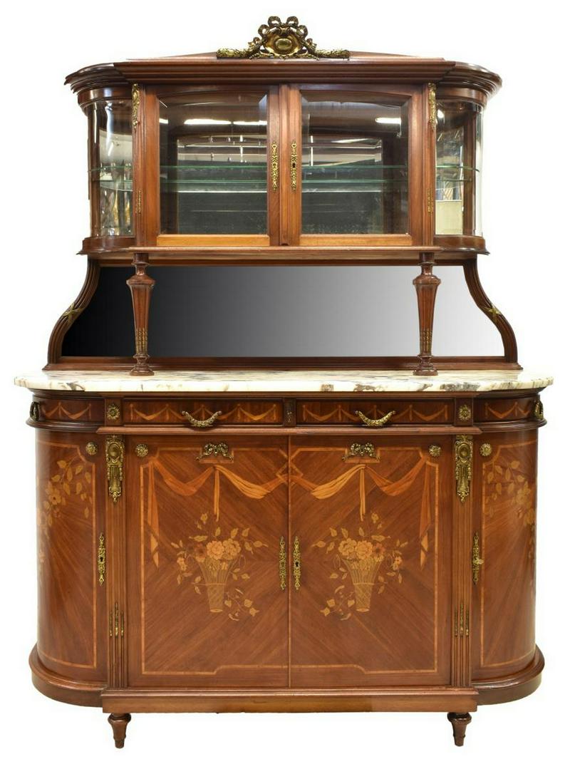 LOUIS XVI STYLE MARQUETRY DISPLAY SIDEBOARD (1 of 4)