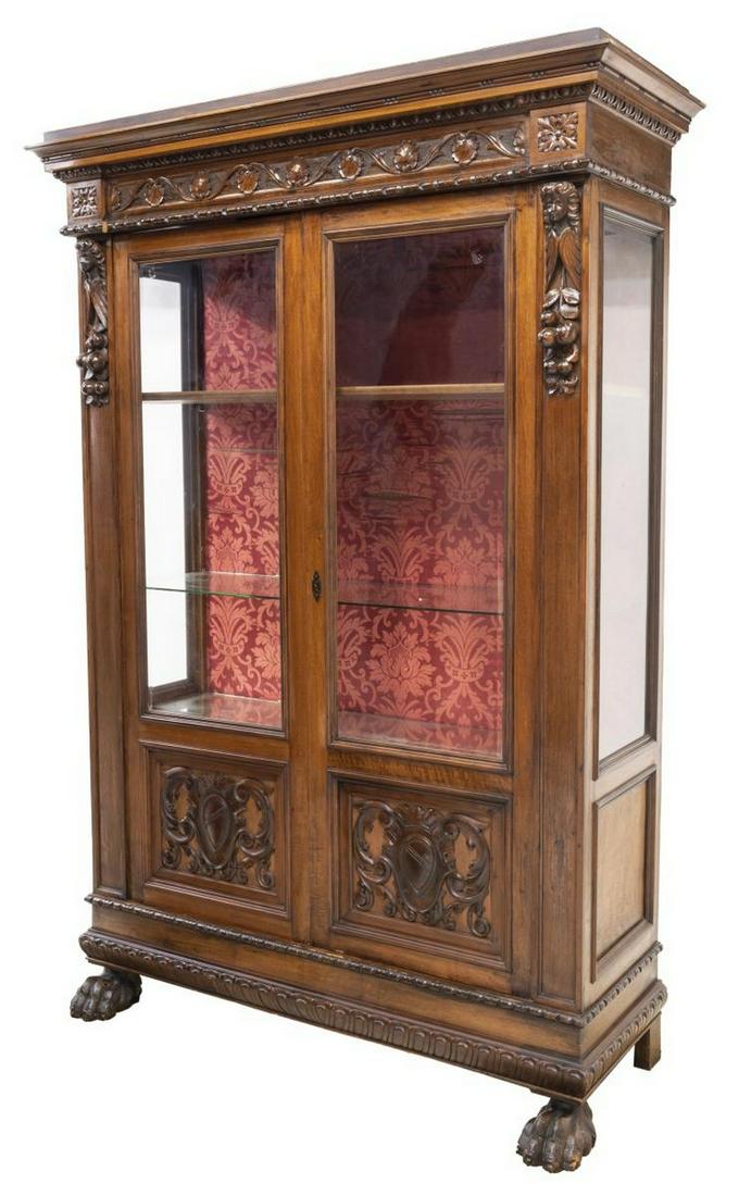 ITALIAN RENAISSANCE REVIVAL WALNUT BOOKCASE (1 of 4)