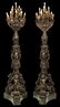 2) MONUMENTAL FRENCH BRONZE TORCHIERE LAMPS, 108"H - 11