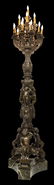 2) MONUMENTAL FRENCH BRONZE TORCHIERE LAMPS, 108"H - 5