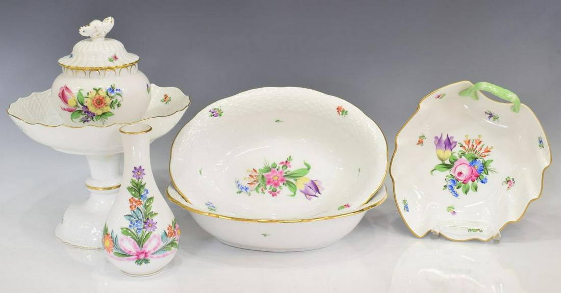 6) HEREND 'PRINTEMPS' HAND-PAINTED PORCELAIN ITEMS (1 of 7)