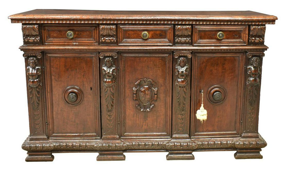 ITALIAN RENAISSANCE REVIVAL WALNUT SIDEBOARD (1 of 6)