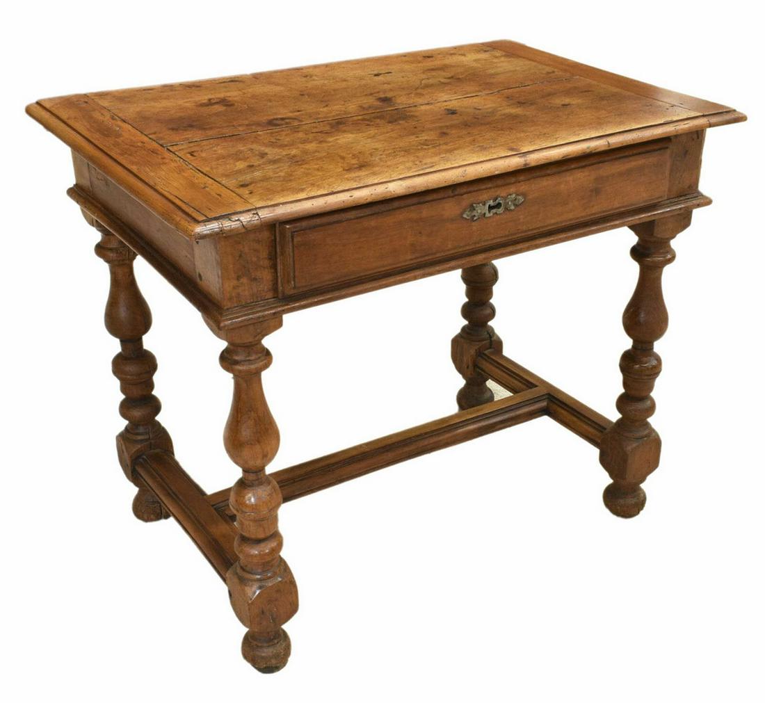 FRENCH MIXED WOOD WORK TABLE, 19TH C. (1 of 4)