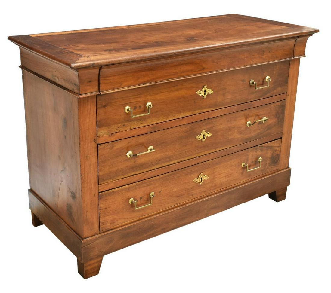FRENCH LOUIS PHILIPPE WALNUT FOUR-DRAWER COMMODE (1 of 5)