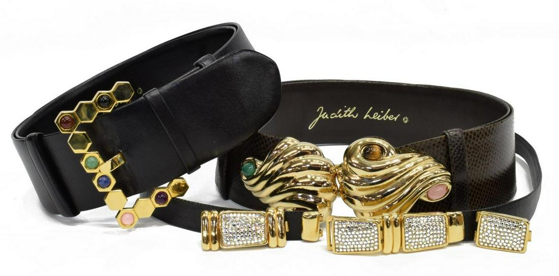 3) VINTAGE JUDITH LEIBER DESIGNER BELTS, CABOCHONS (1 of 8)
