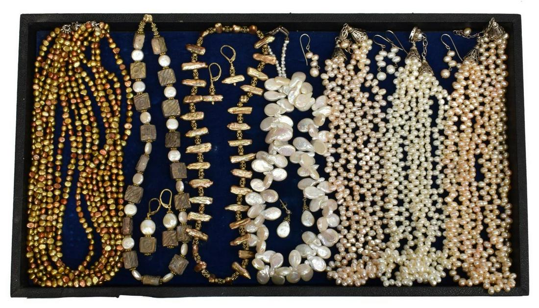 ESTATE PEARL NECKLACES & EARRINGS JEWELRY GROUP (1 of 3)