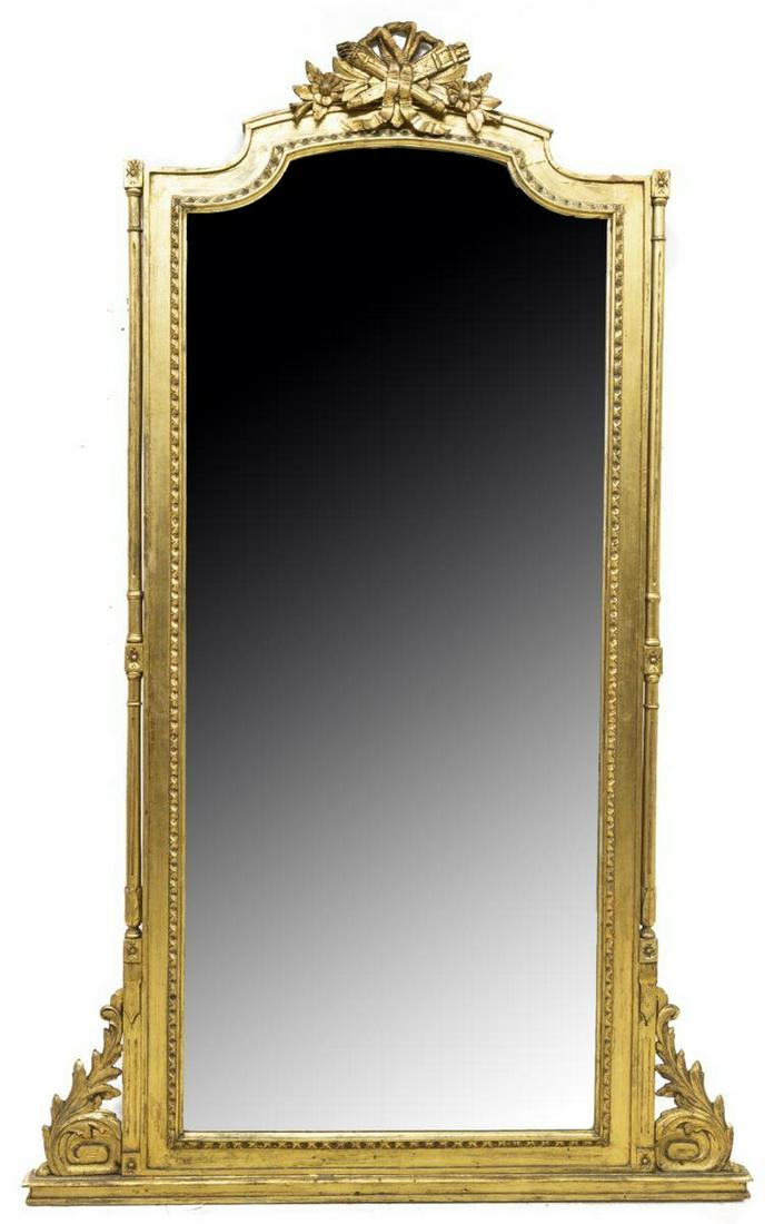 FRENCH LOUIS XVI STYLE GILTWOOD HALL PIER MIRROR (1 of 3)