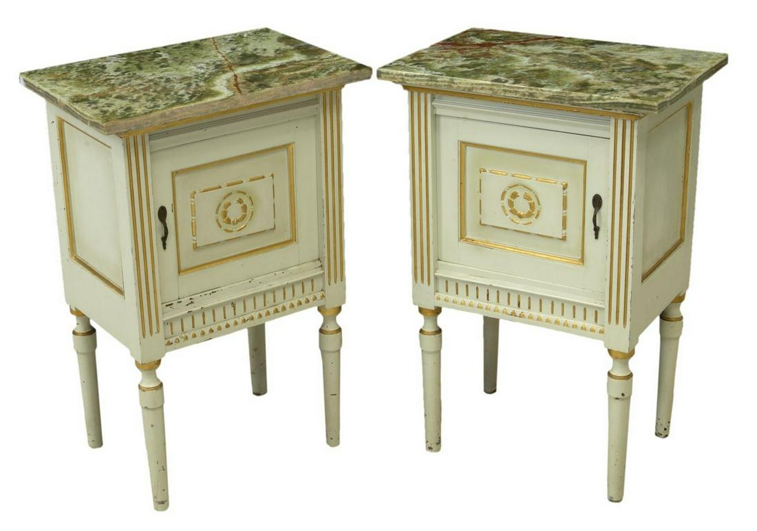 (2) LOUIS XVI STYLE PARCEL GILT BEDSIDE CABINETS (1 of 4)