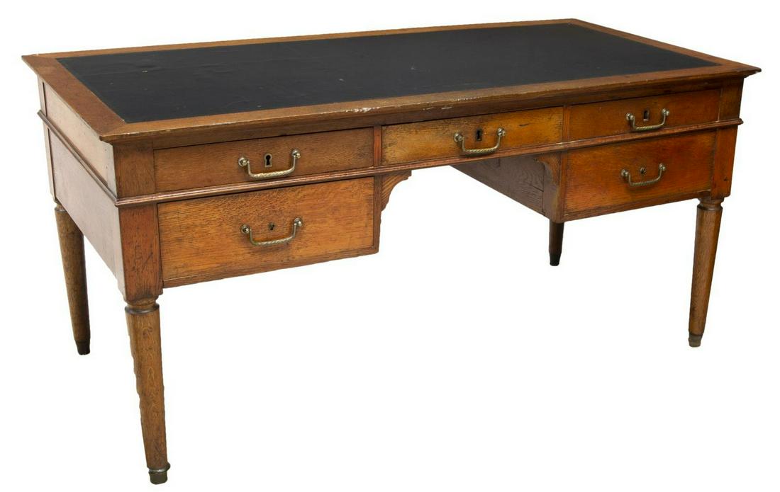 FRENCH LOUIS PHILIPPE PERIOD OAK WRITING DESK (1 of 3)