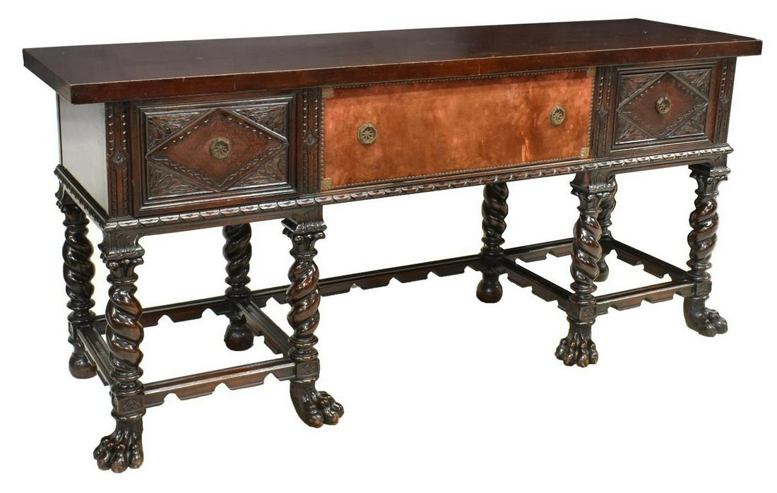 BAROQUE STYLE LONG SIDEBOARD ON PAW FEET (1 of 5)