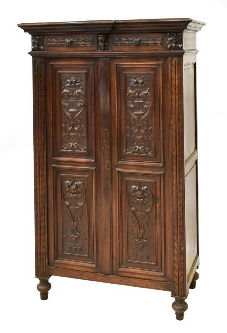 ITALIAN RENAISSANCE REVIVAL BOOKCASE CABINET (1 of 7)