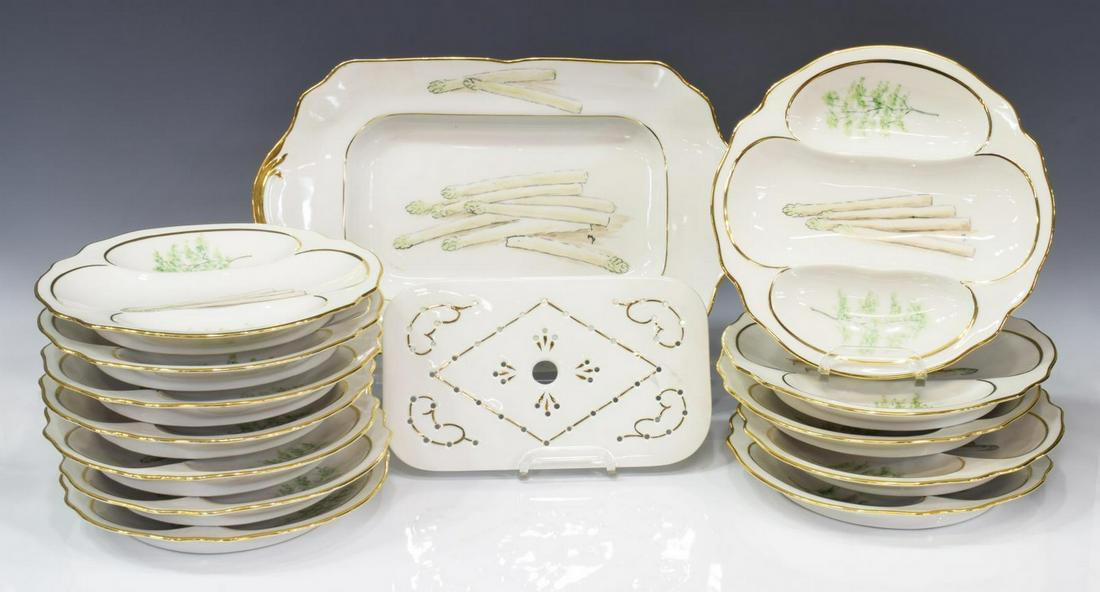 (13) FRENCH LIMOGES HAND-PAINTED ASPARAGUS SERVICE (1 of 6)