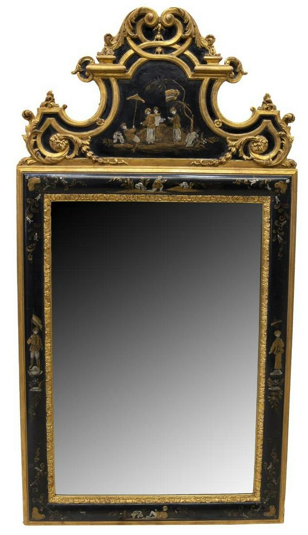 MIRROR FAIR CHINOISERIE PARCEL GILT WALL MIRROR (1 of 4)