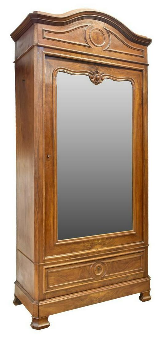 FRENCH NAPOLEON III PERIOD WALNUT ARMOIRE (1 of 5)