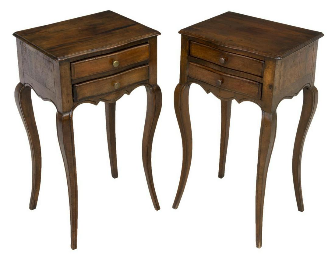 (PR) ITALIAN LOUIS XV STYLE WALNUT NIGHTSTANDS (1 of 3)