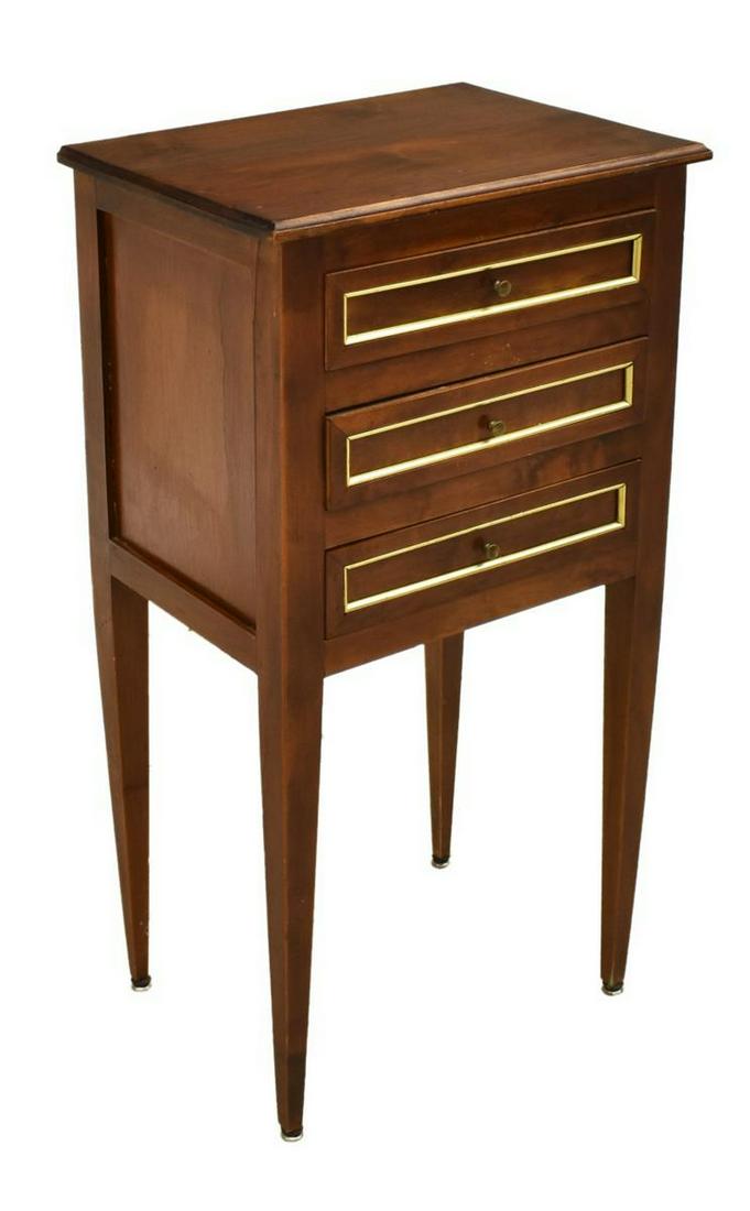 PETITE LOUIS XVI STYLE THREE-DRAWER NIGHTSTAND (1 of 4)
