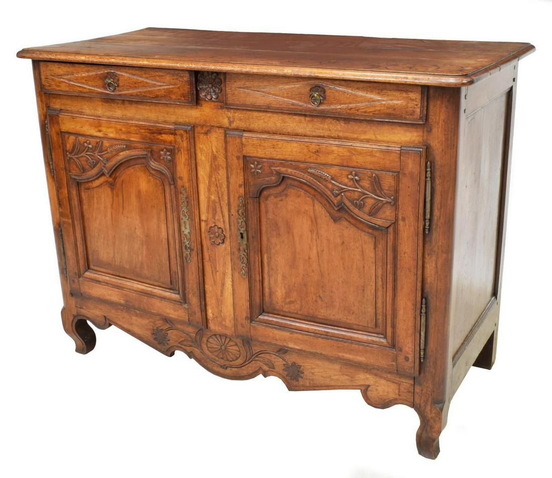 FRENCH PROVINCIAL LOUIS XV STYLE OAK SIDEBOARD (1 of 7)