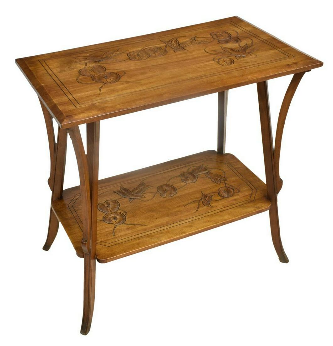FRENCH ART NOUVEAU CARVED CONSOLE SIDE TABLE (1 of 3)