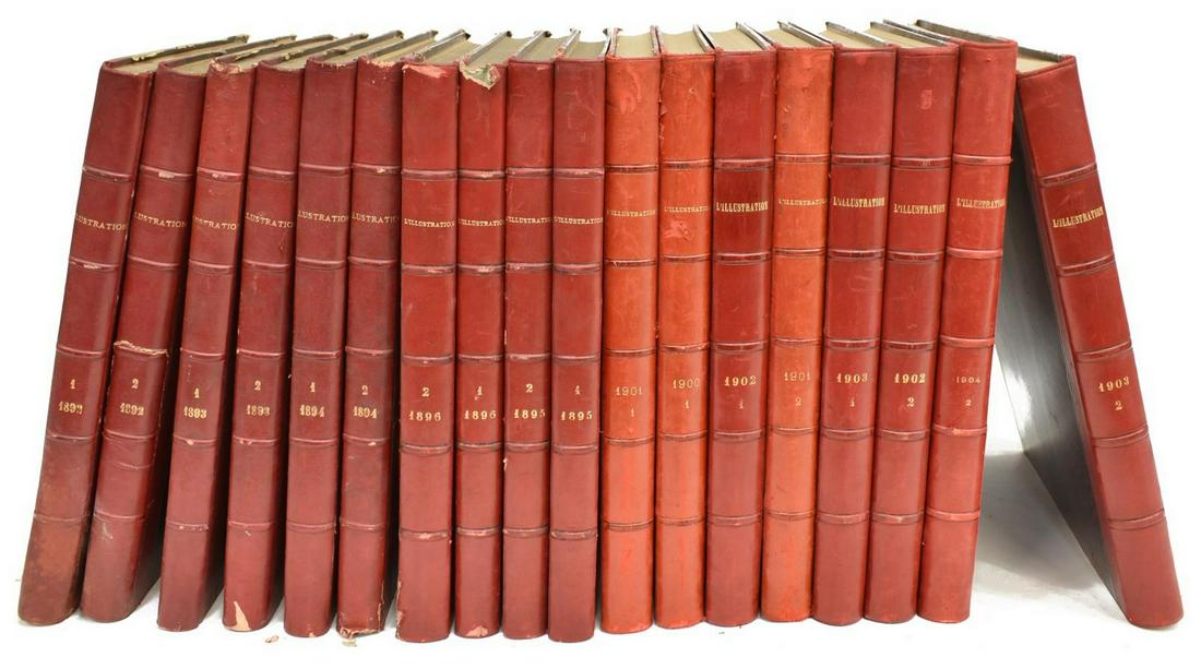 (52) FRENCH LEATHER BOUND SHELF BOOKS, 1892-1921 (1 of 6)