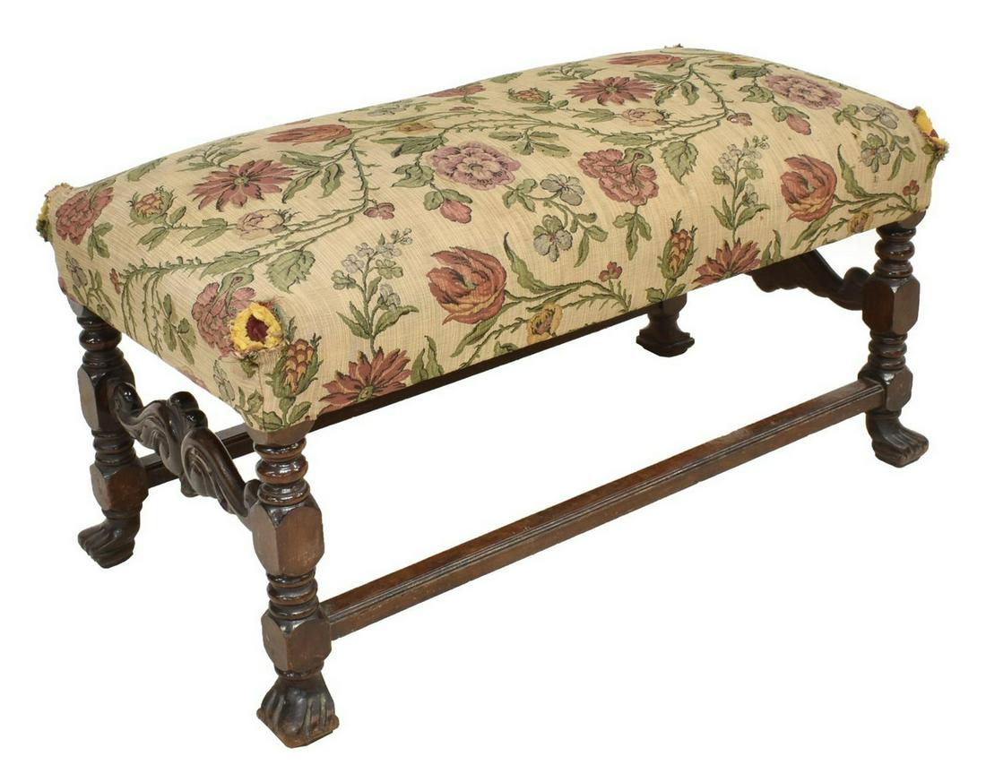 WILLIAM & MARY STYLE FOOTSTOOL OTTOMAN (1 of 4)